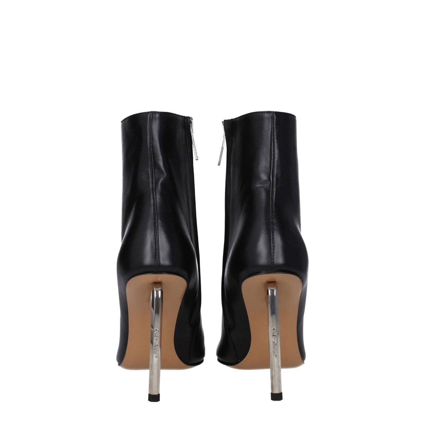 Off-White Black Leather Ankle Boots OF-8547443736841-EU36/US6
