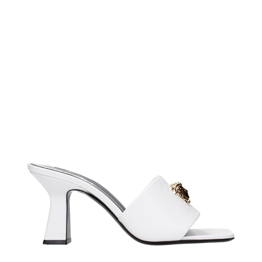 Versace White Leather Stiletto Heels Sandals VE-15234348843273-EU37/US7