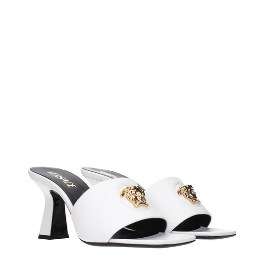 Versace White Leather Stiletto Heels Sandals VE-15234348843273-EU37/US7