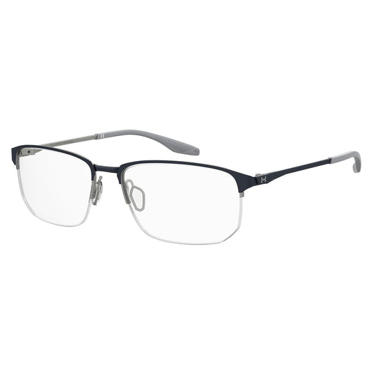 Under Armour Blue Metal Frames eyeglasses with 56/17/140 mm dimensions, featuring a sleek blue metal design for men.