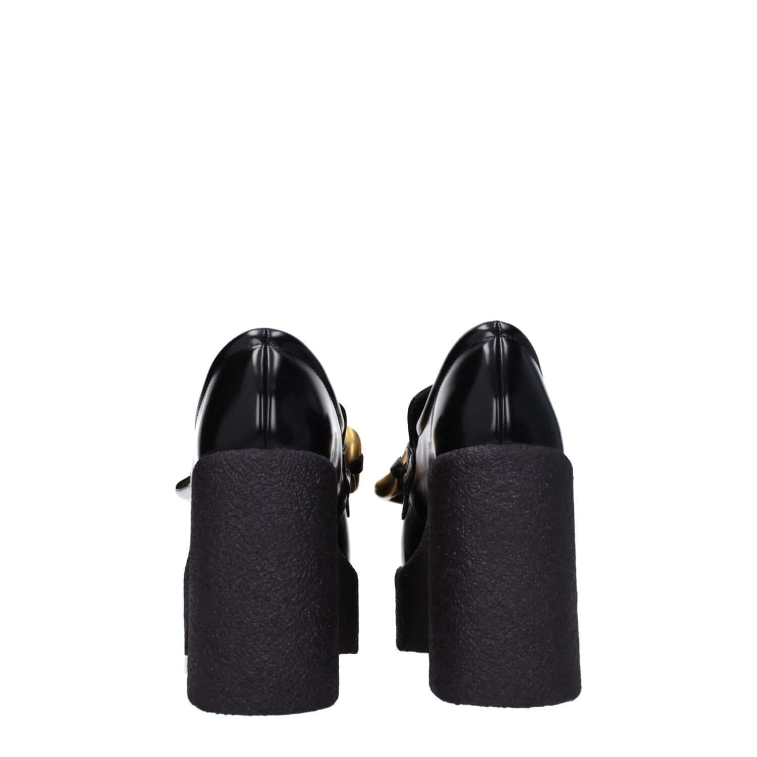 Stella McCartney Black Leather Platform Loafers