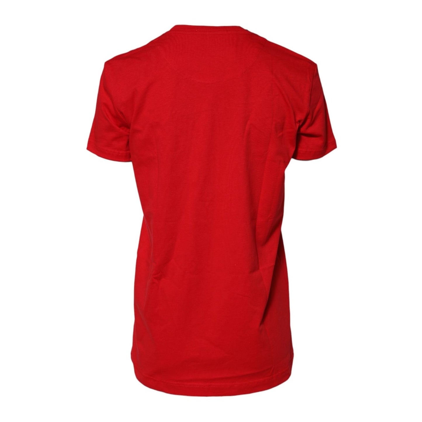 Dolce & Gabbana Red Cotton Short Sleeves Crew Neck Top T-shirt