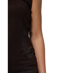 Dolce & Gabbana Dark Brown Lace Trim Wool Sleeveless Tank Top