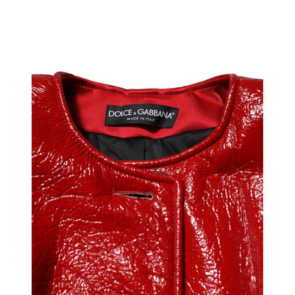 Dolce & Gabbana Red Wool Single Breasted Trench Coat Jacket
