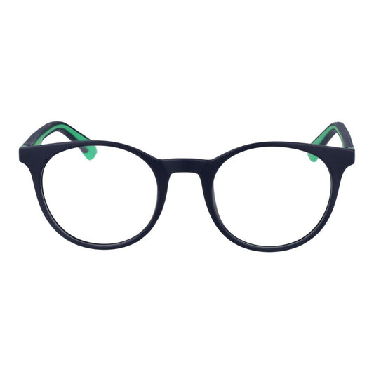 Polaroid Blue Unisex Glasses Frame, full-rim polyamide with demo lenses, size 50-21-145, panto style eyewear featured in blue color.