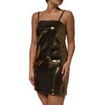 Dolce & Gabbana Metallic Gold Sleeveless A-line Mini Dress