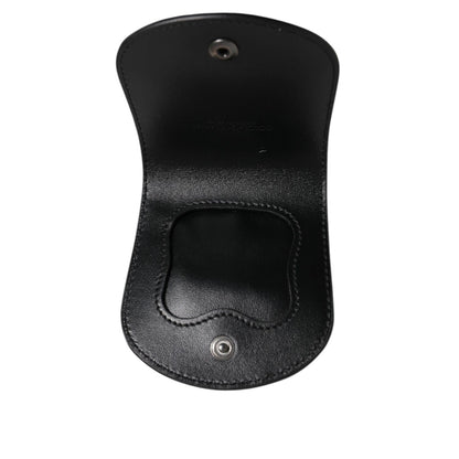 Dolce & Gabbana Black Exotic Skin Coin Condom Case Holder Pocket Wallet