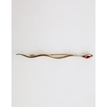 Dolce & Gabbana Gold Brass Red Crystal Spilla Serpente Mens Brooch Pin