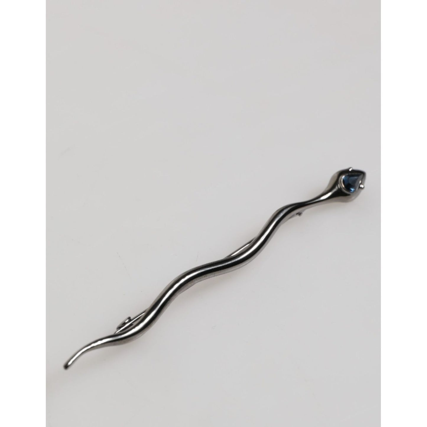 Dolce & Gabbana Black Brass Crystal Spilla Serpente Mens Brooch Pin
