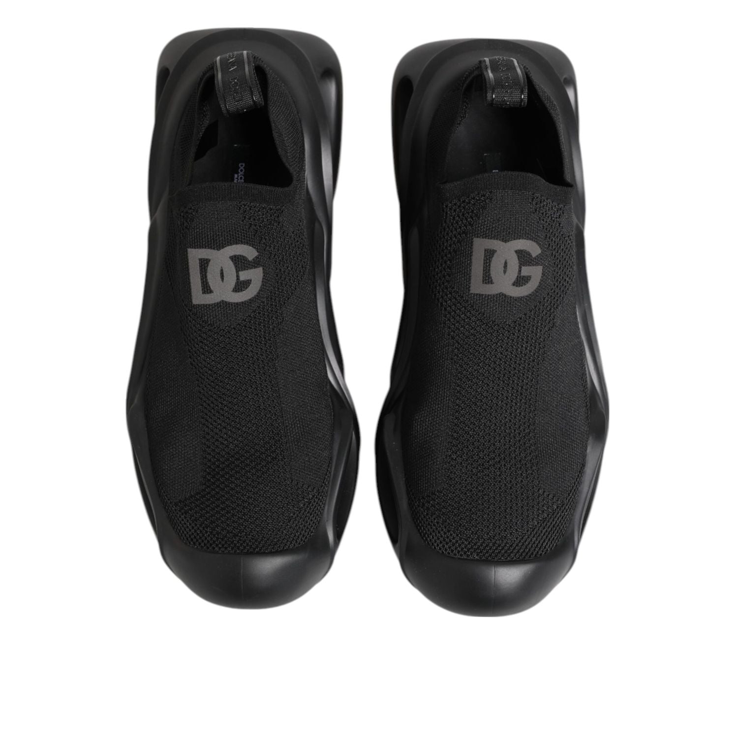 Dolce & Gabbana Black Slip On Wave Low Top Men Sneaker Shoes