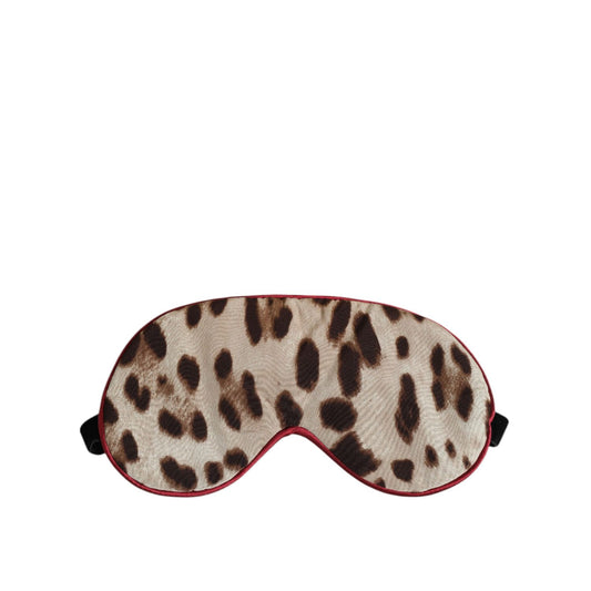 Dolce & Gabbana Brown Leopard Print Silk Women Accessory Sleep Eye Mask in 100% silk and cotton lining, made in Italy.
