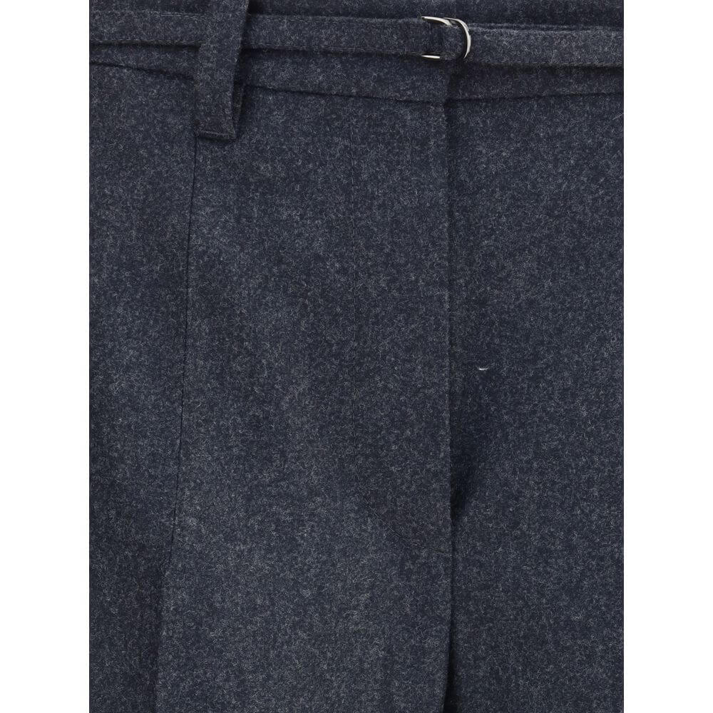 Brunello Cucinelli Gray Fleece Wool Casual Pants