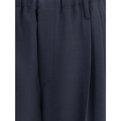 Brunello Cucinelli Gray Fleece Wool Casual Pants