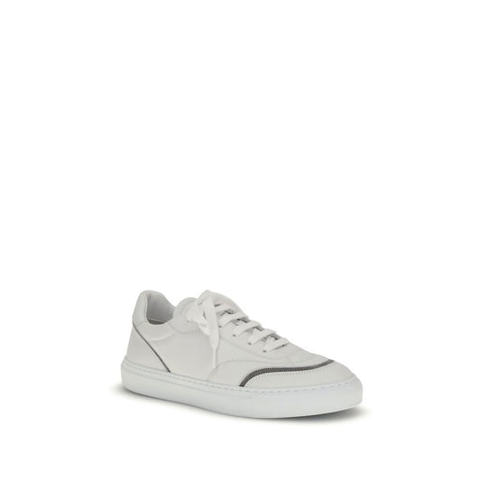 Brunello Cucinelli Leather Sneakers with Shiny Details BR-MZGSG3077PC7592-EU36/US6