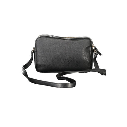 Twinset Black Polyethylene Women Handbag with adjustable shoulder strap and zip closure, ideal for stylish functionality.