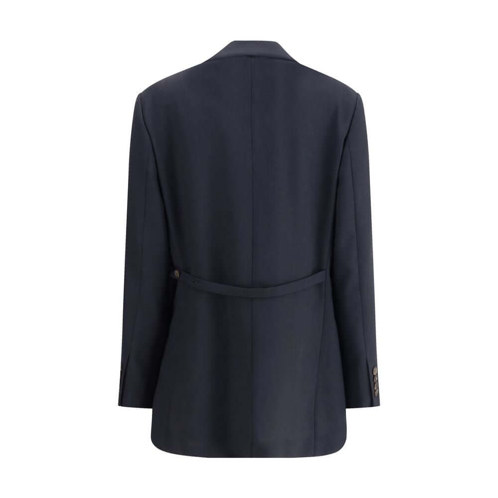 Brunello Cucinelli Blue Fleece Wool Blazer