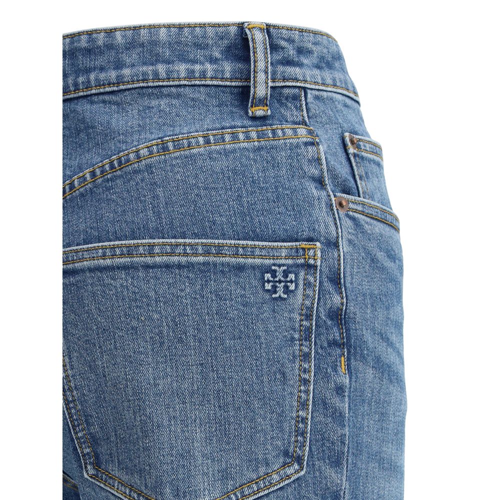 Tory Burch Light Blue Cotton Cropped Jeans