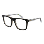 Polaroid Black Men Glasses Frame, full-rim acetate with demo lenses, rectangular style, size 53-19-145, spring hinge feature.