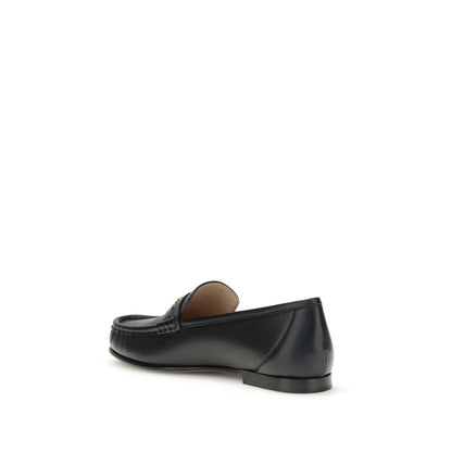 Chloé Black Calf Leather Bos Taurus Slip-On Loafers
