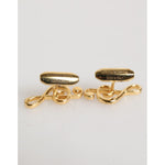 Dolce & Gabbana Gold Musical Note Metal Brass Pin Men Accessory Cufflinks on white background