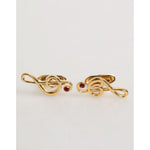 Dolce & Gabbana Gold Musical Note Metal Brass Pin Men Accessory Cufflinks with polished finish