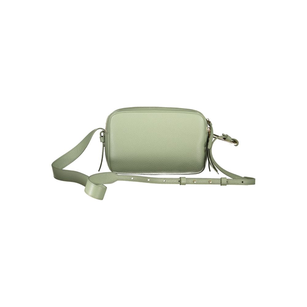Coccinelle Green Leather Women Handbag with adjustable strap and dual compartments, showcasing Italian craftsmanship and contemporary style.