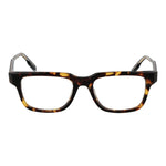Ermenegildo Zegna Brown Men Glasses Frame with full-rim acetate design and demo lenses, includes branded case, size 52-18-145.