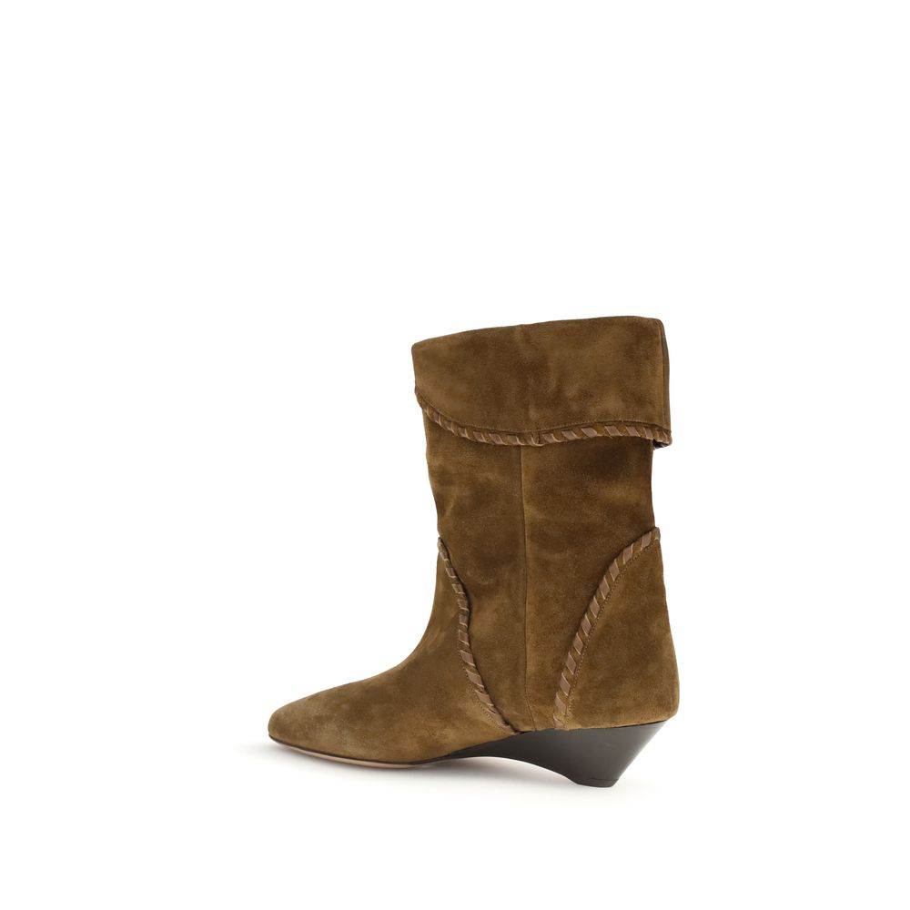 Isabel Marant Brown Calf Leather Bos Taurus Flat Boots