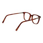 Ermenegildo Zegna Brown Unisex Glasses Frame, full-rim acetate, rectangular style with demo lenses, includes branded case.
