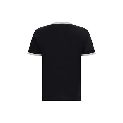 Back view of a Dolce & Gabbana Black Cotton T-Shirt, showcasing its classic fit and ribbed crew neck design, perfect for AW25 season.