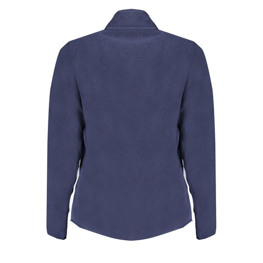 Back view of Norway 1963 Blue Polyester Women Sweater showing elegant design and zipper detail.