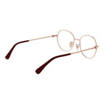 Max Mara Red Women Glasses Frame in full-rim red metal with round style, demo lenses, and branded case included.