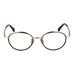 Max Mara Brown Women Glasses Frame, metal full-rim, oval, 48-18-140 size, demo lenses, stylish eyewear.