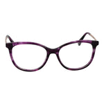 Max Mara Purple Women Glasses Frame in full-rim oval style with acetate material, 52mm lenses width, and 140mm temples.