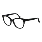 Max Mara Black Women Glasses Frame in acetate, full-rim round style with demo lenses, includes branded case, lens width 52mm, temples 140mm.