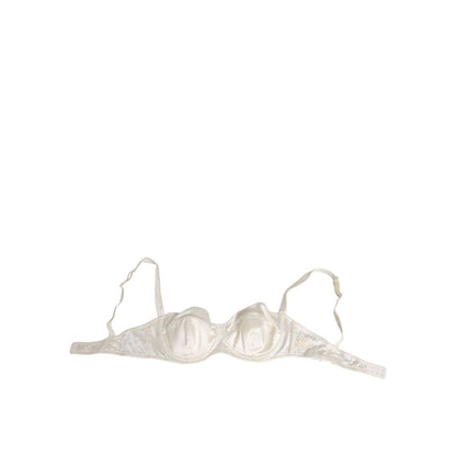 Dolce & Gabbana White Silk Satin Balconnet Lingerie Bra Underwear
