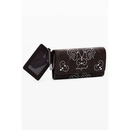 Alt Tag: Desigual Brown Polyethylene Women Wallet with external pocket and card holder