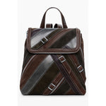 Desigual Brown Polyethylene Women Backpack with stylish contrasting details and secure zip closure, ideal for fashion-forward individuals.