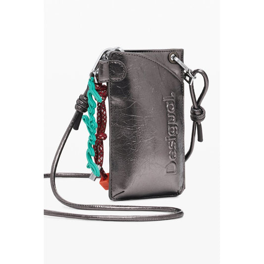 Desigual Bronze Polyethylene Women Wallet with signature logo and removable strap for fashion-forward individuals.