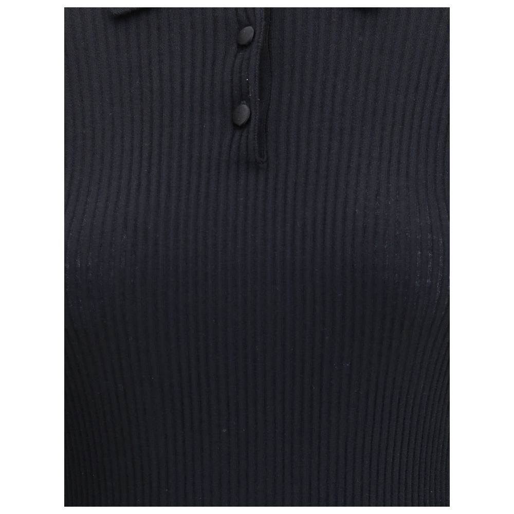 Dolce & Gabbana Black Cashmere Polo Shirt