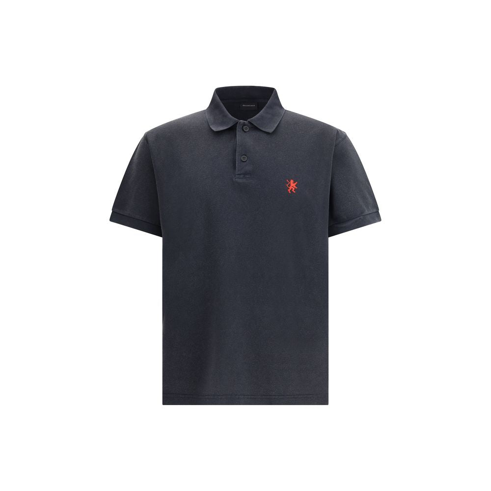 Balenciaga Black Cotton Polo Shirt