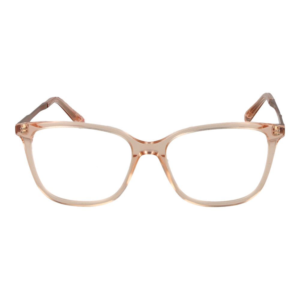 Ted Baker Pink Women Glasses Frame with rose acetate full-rim style, demo lenses, size 50-18-140, includes branded case.