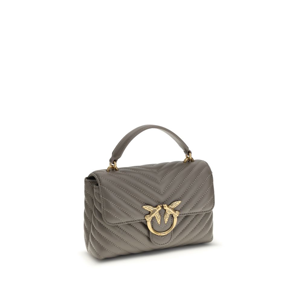 PINKO Love Lady Mini Handbag in quilted calfskin with gold-plated Love Birds logo and chain strap, AW25 collection.