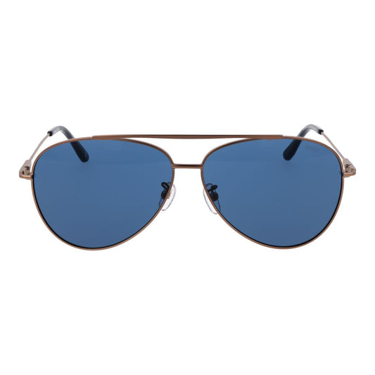 BMW Bronze Men Sunglass with blue lenses and metal aviator frame, 100% UVA & UVB protection, full-rim style.