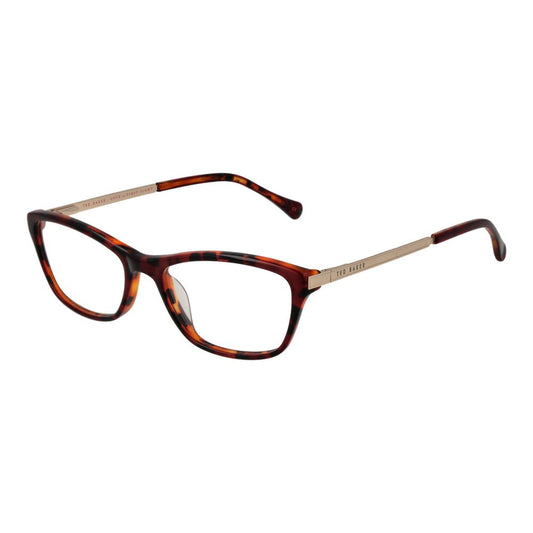 Ted Baker Brown Women Glasses Frame in acetate full-rim rectangle style with demo lenses, no extra features included.