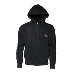 Dolce & Gabbana Black Logo FullZip Hooded Sweatshirt Sweater in cotton, featuring luxury streetwear design with iconic logo and classic fit.