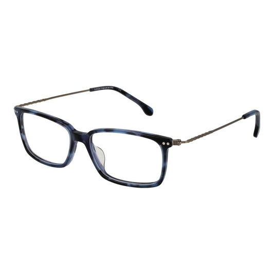 Lozza Blue Men Glasses Frame in full-rim stainless steel with rectangle style. Blue frame and demo lenses. Size 54-15-145. Includes branded case.