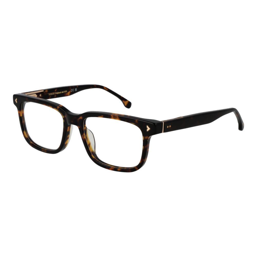 Lozza Brown Men Glasses Frame in cellulose acetate with full-rim rectangle style, 54-18-145 size, no extra features.