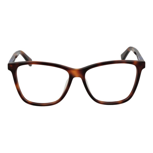 Longchamp Brown Women Glasses Frame in acetate with full-rim square style, size 52-14-140, includes branded case, no spring hinge.