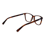 Longchamp Brown Women Glasses Frame in acetate, full-rim style with demo lenses, size 52-14-140. Includes branded case, no spring hinge.